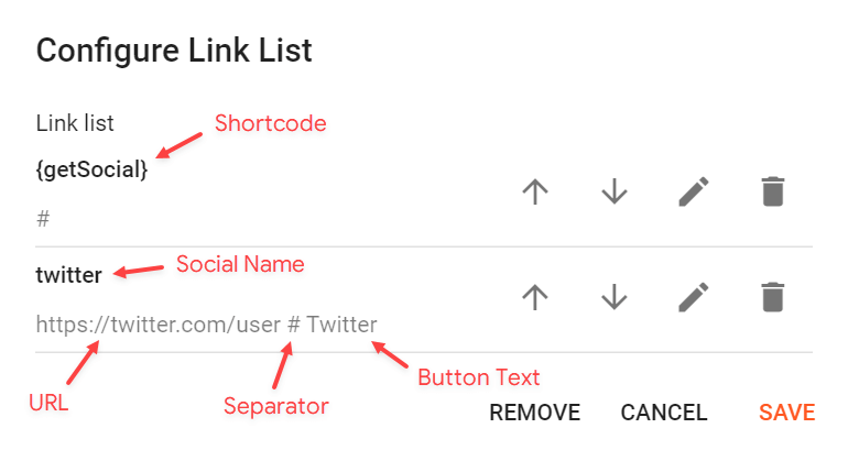 Social links
